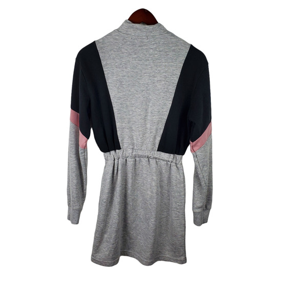 Bershka Womens Sz Small Color Block Sweatshirt Jersey Mini Dress - Picture 8 of 9